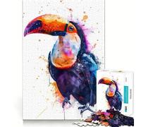 Puzzle da 1000 pezzi per ragazzi, tucano ad acquerello, decorazione per incastri precisi, gioco per esercizi mentali, gioco per il tempo libero, regalo di Natale divertente (50x75cm)