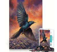 Puzzle da 1000 pezzi per ragazzi: uccello che vola sopra la città Gioco divertente e stimolante per lo sviluppo cognitivo,ideale per il tempo libero e le festività Regalo perfetto (38x26cm)