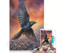 Puzzle da 1000 pezzi per ragazzi: uccello che vola sopra la città, gioco per famiglie, attività divertenti da fare a casa, per rafforzare l'amore tra le coppie 38x26cm