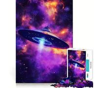 Puzzle da 1000 pezzi per ragazzi, UFO nello spazio, ritagli precisi, gioco cognitivo divertente, gioco per il tempo libero, decorazione natalizia per la casa (38x52cm)