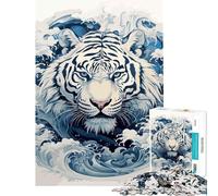 Puzzle da 1000 pezzi per ragazzi Ukiyo-e Tigre gioco educativo giocattolo didattico opera d'arte regalo taglio di precisione (dimensioni 50x75cm)
