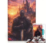Puzzle da 1000 pezzi per ragazzi "Un cavaliere contro", giocattolo educativo, per divertimento in famiglia, adatto come decorazione da scrivania 50x75cm