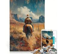 Puzzle da 1000 pezzi per ragazzi, "Un cavaliere solitario nel deserto", giocattolo educativo, per divertimento in famiglia, adatto come decorazione da scrivania 50x75cm