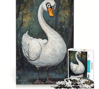 Puzzle da 1000 pezzi per ragazzi: un cigno Gioco pratico, divertente e spiritoso, ideale come regalo per amici e familiari 38x26cm