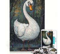 Puzzle da 1000 pezzi per ragazzi: un cigno Gioco pratico, divertente e spiritoso, ideale come regalo per amici e familiari 38x52cm