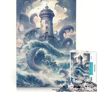 Puzzle da 1000 pezzi per ragazzi: un faro e un mostro Gioco pratico, divertente e spiritoso, ideale come regalo per amici e familiari 50x75cm