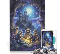 Puzzle da 1000 pezzi per ragazzi: Un incontro fantastico con un procione, gioco pratico, per divertimento in famiglia, adatto come decorazione da scrivania 38x26cm