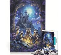 Puzzle da 1000 pezzi per ragazzi: Un incontro fantastico con un procione, gioco pratico, per divertimento in famiglia, adatto come decorazione da scrivania 38x52cm