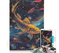 Puzzle da 1000 pezzi per ragazzi: Un pesce gatto gigante nuota nell'arte, gioco pratico, per divertimento in famiglia, adatto come decorazione da scrivania 50x75cm