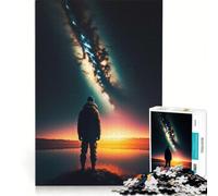 Puzzle da 1000 pezzi per ragazzi "Un uomo solo su una stella", gioco rompicapo, decorazione perfetta, ogni pezzo è unico 38x26cm
