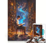 Puzzle da 1000 pezzi per ragazzi: Una biblioteca persa nella tradizione, un gioco pratico, divertente e spiritoso, un regalo perfetto per amici e familiari 38x26cm