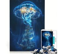 Puzzle da 1000 pezzi per ragazzi: una medusa gigante e una vecchia nave Gioco pratico, divertente e spiritoso, ideale come regalo per amici e familiari 38x52cm
