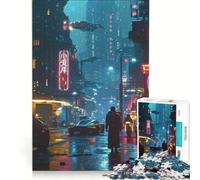 Puzzle da 1000 pezzi per ragazzi "Una passeggiata nella città notturna", giochi educativi, analisi e logica, regalo di compleanno, regalo 50x75cm
