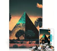 Puzzle da 1000 pezzi per ragazzi: Una piramide nella sabbia al neon, giochi educativi, corsa a tempo, collezione d'artista, belle arti 38x26cm
