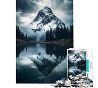 Puzzle da 1000 pezzi per ragazzi una vetta di montagna riflessa sfida per l'intelligenza giocattolo avvincente giochi divertenti migliora la memoria opere d'arte regali (dimensioni 38x52cm)
