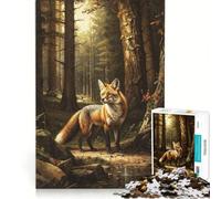 Puzzle da 1000 pezzi per ragazzi Una volpe nella foresta, gioco pratico, assemblaggio di modelli, compleanno e Natale 38x26cm