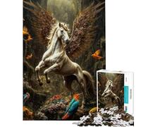 Puzzle da 1000 pezzi per ragazzi: Unicorno alato magico nella foresta Puzzle per adulti gioco fai da te analisi e logica sfida di pensiero creativo regalo (dimensioni 50x75cm)