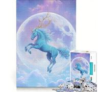 Puzzle da 1000 pezzi per ragazzi unicorno magico e luna piena gioco impossibile sfida difficile regalo per amici e familiari 50x75cm