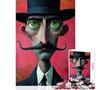 Puzzle da 1000 pezzi per ragazzi uomo con cilindro e baffi gioco rilassante per tutta la famiglia decorazione per la casa giocattolo per rafforzare l'amore tra le coppie (38x52cm)