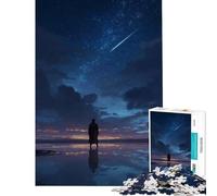Puzzle da 1000 pezzi per ragazzi Uomo sotto una notte stellata con meteora gioco rilassante sfida per l'intelligenza giocattolo avvincente regalo divertente decorazione per la casa (38x52cm)