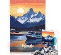 Puzzle da 1000 pezzi per ragazzi Ushuaia Argentina tramonto decorazione da parete stimola la memoria compleanno e Natale 50x75cm