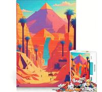 Puzzle da 1000 pezzi per ragazzi "Valle dei Re d'Egitto" giocattolo educativo decorazione per la casa con poster e foglio di curiosità abbinati 38x52cm
