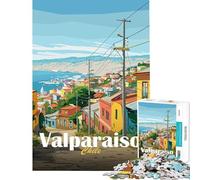 Puzzle da 1000 pezzi per ragazzi Valparaíso Cile Puzzle da 1000 pezzi Decorazione per la casa Giocattoli Arte da parete Compleanno e regali unici (38x52cm)