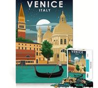 Puzzle da 1000 pezzi per ragazzi, Venezia di notte, Italia, gioco divertente e stimolante, tempo libero, decorazione natalizia da parete (38x52cm)