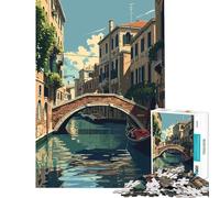 Puzzle da 1000 pezzi per ragazzi Venezia Italia gioco rompicapo sfida educativa giocattolo idee regalo apprendimento educativo (Dimensioni 38x26cm)
