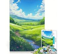 Puzzle da 1000 pezzi per ragazzi "Verdant Valley Breeze" giocattolo fai-da-te rilassante e stimolante per la mente ideale come decorazione da scrivania 50x75cm