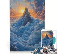 Puzzle da 1000 pezzi per ragazzi vetta di montagna al tramonto giochi educativi assemblaggio di modelli collezione d'artista belle arti 38x26cm