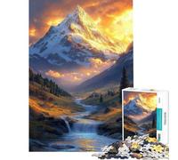 Puzzle da 1000 pezzi per ragazzi vetta innevata con luce dorata puzzle antistress per adulti ideale per il divertimento in famiglia e le attività da svolgere a casa (dimensioni 38x52cm)