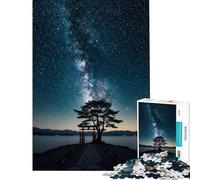 Puzzle da 1000 pezzi per ragazzi: Via Lattea sopra il cancello Torii e l'albero Puzzle per ragazzi giochi per famiglie stimola la memoria gioco impegnativo regalo (dimensioni 38x26cm)