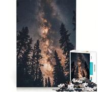 Puzzle da 1000 pezzi per ragazzi: Via Lattea tra gli alberi giochi educativi assemblaggio di figure collezione d'artista belle arti 38x26cm