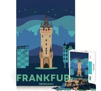 Puzzle da 1000 pezzi per ragazzi, viaggio a Francoforte, gioco di precisione, stimolante per la mente, divertimento, svago, Natale, arte per la casa (50x75cm)