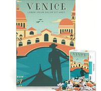 Puzzle da 1000 pezzi per ragazzi: Viaggio a Venezia gioco educativo regalo di compleanno compleanno e Natale 50x75cm
