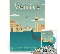 Puzzle da 1000 pezzi per ragazzi: Viaggio a Venezia gioco per famiglie attività divertenti da fare in casa per rafforzare l'amore tra le coppie 50x75cm