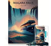 Puzzle da 1000 pezzi per ragazzi Viaggio alle Cascate del Niagara Taglio preciso, arte, concentrazione, gioco divertente, relax, gioco, regalo di compleanno (38x52cm)
