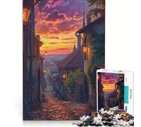 Puzzle da 1000 pezzi per ragazzi, viaggio in Europa al tramonto, gioco per famiglie, divertente e spiritoso, adatto come decorazione da scrivania 38x26cm