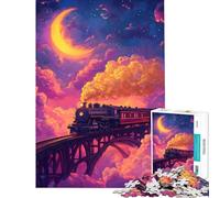 Puzzle da 1000 pezzi per ragazzi Viaggio in treno attraverso cieli da sogno sfida educativa sfida impegnativa gioco divertente adatto a persone dai 14 anni in su (50x75cm)