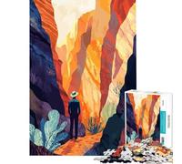 Puzzle da 1000 pezzi per ragazzi "Viandante del canyon" con illustrazioni ispiratrici gioco educativo e stimolante ideale come regalo di compleanno (dimensioni 38x52cm)