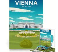 Puzzle da 1000 pezzi per ragazzi Vienna Austria Viaggio Arte Taglio netto Artigianato Gioco cognitivo Divertimento Gioco per il tempo libero Natale Casa Arte (38x26cm)