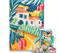 Puzzle da 1000 pezzi per ragazzi: villa mediterranea fauvista e uliveto, gioco divertente, stimolante da completare, ideale come regalo per tutta la famiglia 38x52cm