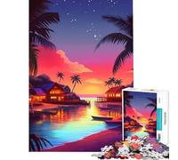 Puzzle da 1000 pezzi per ragazzi Villaggio al tramonto gioco per famiglie giocattolo avvincente per coltivare la pazienza regalo divertente difficile (dimensioni 75x50cm)