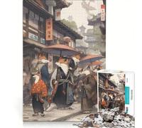 Puzzle da 1000 pezzi per ragazzi, Villaggio della Volpe Edo, gioco educativo, decorazione murale, per rafforzare l'amore tra le coppie 50x75cm