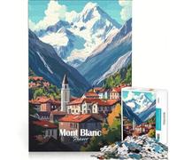 Puzzle da 1000 pezzi per ragazzi Villaggio di montagna del Monte Bianco gioco interattivo migliora la memoria compleanno e Natale 38x52cm