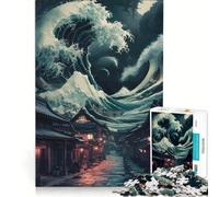 Puzzle da 1000 pezzi per ragazzi, villaggio giapponese sotto le onde, giochi per famiglie, taglio di precisione, compleanno e Natale 38x26cm