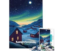 Puzzle da 1000 pezzi per ragazzi villaggio groenlandese notturno giocattoli educativi giochi rilassanti regalo di compleanno (dimensioni 38x26cm)