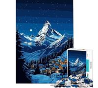 Puzzle da 1000 pezzi per ragazzi villaggio sulle Alpi svizzere gioco interattivo educativo regalo per il Secret Santa ideale per passare il tempo durante le vacanze (dimensioni 38x52cm)