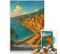 Puzzle da 1000 pezzi per ragazzi, Villefranche-sur-Mer, Francia, gioco per famiglie, regalo di compleanno, regalo di viaggio 50x75cm